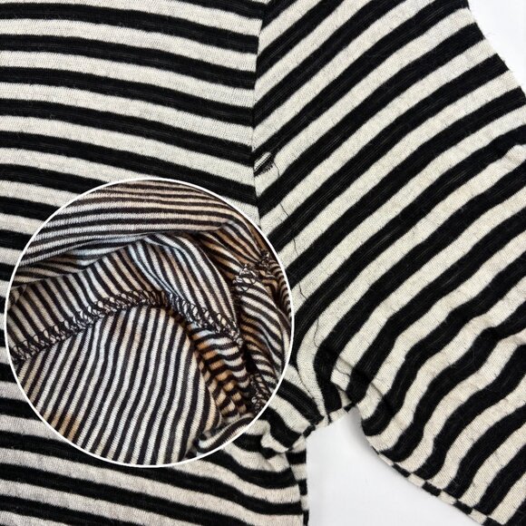 Wednesday Addams 90s Preppy Goth Anthropologie Velvet Brand Striped Turtleneck S - Picture 10 of 10